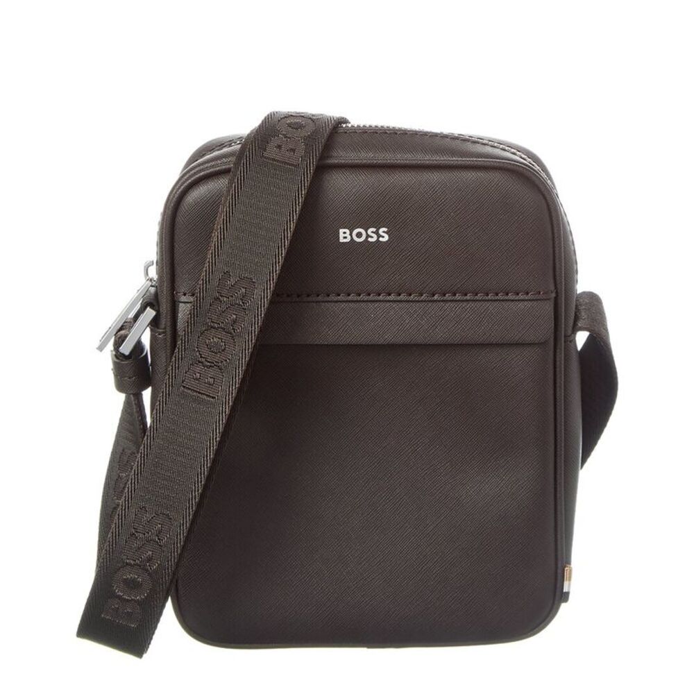 Hugo Boss Zair Ns Zip Leather Reporter Bag